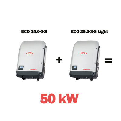 50 кВт комплект инверторов Fronius ECO 25.0-3-S + ECO 25.0-3-S Light (с встроенной защитой SPD+FU)
